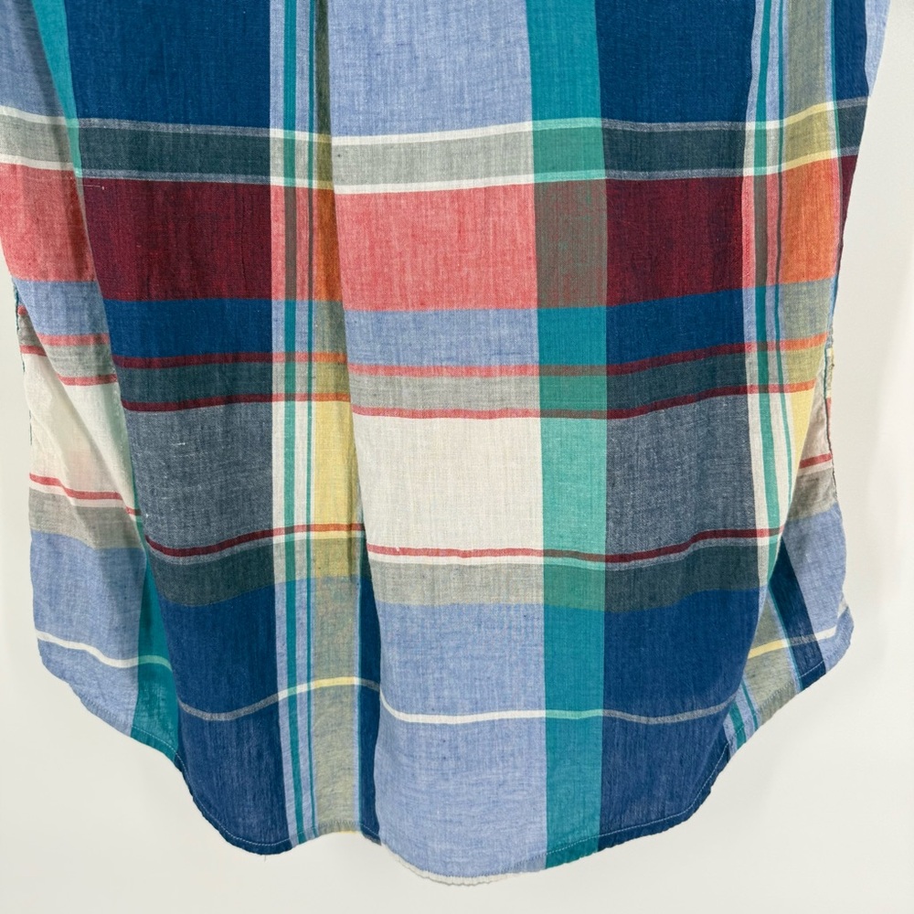 Abercrombie Fitch Vintage Madras Plaid Short Sleeve Button Down Shirt M‎ Cotton - Picture 7 of 10